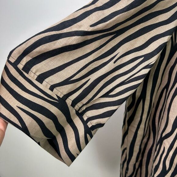 Maggie Barnes 3X Zebra Print Jacket Linen Rayon Plus Size 26/28W Animal Print - Picture 4 of 13